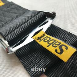 Universal Black Sabelt 4 Point Camlock Quick Release Racing Seat Belt Harness 3