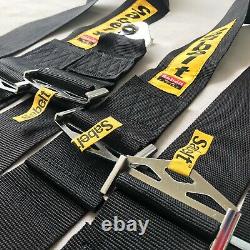 Universal Black Sabelt 4 Point Camlock Quick Release Racing Seat Belt Harness 3