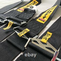 Universal Black Sabelt 4 Point Camlock Quick Release Racing Seat Belt Harness 3