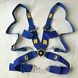 Universal Blue 4 Point Camlock Quick Release Racing Seat Belt Harness For OMP 3