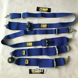 Universal Blue 4 Point Camlock Quick Release Racing Seat Belt Harness For OMP 3