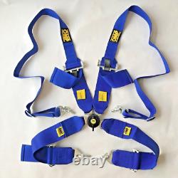 Universal Blue 4 Point Camlock Quick Release Racing Seat Belt Harness OMP 3W#1