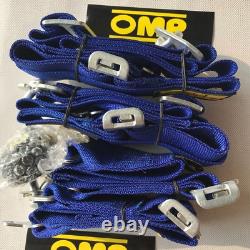 Universal Blue 4 Point Camlock Quick Release Racing Seat Belt Harness OMP 3W#1