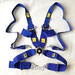 Universal Blue 4 Point Camlock Quick Release Seat Belt Harness 3W for Racing