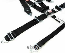 Universal Cam Lock Racing Harness Seat Belt 3 Sfi 16.1 5 Point Black