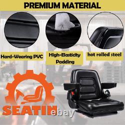 Universal Forklift & Tractor Seat with Armrest, Safety Belt & Micro Switch