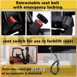 Universal Forklift & Tractor Seat with Armrest, Safety Belt & Micro Switch