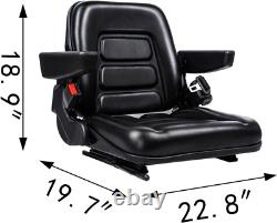 Universal Forklift & Tractor Seat with Armrest, Safety Belt & Micro Switch