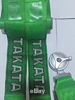 Universal Green 4 Point Camlock Quick Release Racing Car Seat Belt Harness 1pc