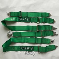 Universal Green 4 Point Camlock Quick Release Racing Car Seat Belt Harness 2.7W