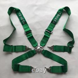 Universal Green 4 Point Camlock Quick Release Racing Car Seat Belt Harness 3 W
