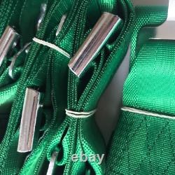 Universal Green 4 Point Camlock Quick Release Racing Car Seat Belt Harness 3 W