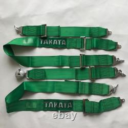 Universal Green 4 Point Camlock Quick Release Racing Car Seat Belt Harness 3 W