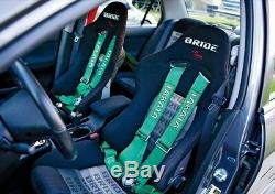Universal Green 4 Point Camlock Quick Release Racing Seat Belt Harness 3W Takat