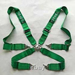 Universal Green 4 Point Camlock Quick Release Racing Seat Belt Harness FIA TKATA