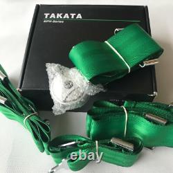 Universal Green 4 Point Camlock Quick Release Racing Seat Belt Harness FIA TKATA