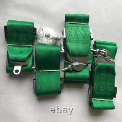 Universal Green 4 Point Camlock Quick Release Racing Seat Belt Harness FIA TKATA