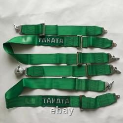Universal Green 4 Point Camlock Quick Release Racing Seat Belt Harness FIA TKATA