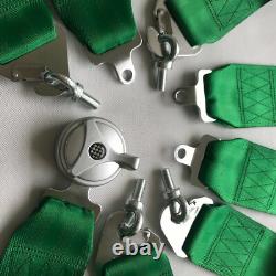 Universal Green 4 Point Camlock Quick Release Racing Seat Belt Harness FIA TKATA
