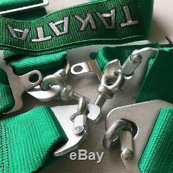 Universal New Green 4 Point Camlock Quick Release Racing Car Seat Belt Harness