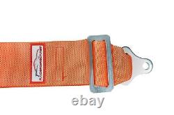 Universal Race Harness Cam Lock Seat Belt 3 Sfi 16.1 5 Point Bolt / Wrap Orange