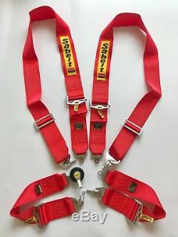 Universal Racing Camlock Harness Red 4 Point Seat Belt 3 Snap on Quick Release