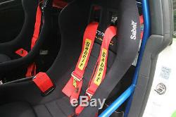 Universal Red 4 Point Camlock Quick Release Racing Car Seat Belt Harness Sabelt