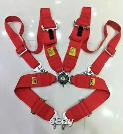 Universal Red 4 Point Camlock Quick Release Racing Seat Belt Harness For OMP 3