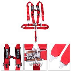 Universal Red 5 Point Camlock Quick Release Seat Belt Harness 3 Wide