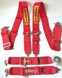 Universal Red Sabelt 4 Point Camlock Quick Release Racing Seat Belt Harness