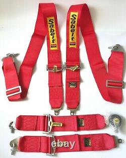 Universal Red Sabelt 4 Point Camlock Quick Release Racing Seat Belt Harness