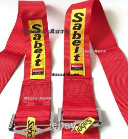 Universal Red Sabelt 4 Point Camlock Quick Release Racing Seat Belt Harness