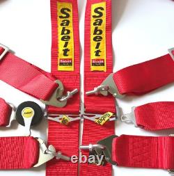 Universal Red Sabelt 4 Point Camlock Quick Release Racing Seat Belt Harness