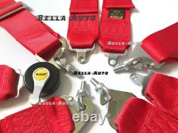 Universal Red Sabelt 4 Point Camlock Quick Release Racing Seat Belt Harness
