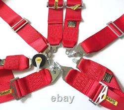 Universal Red Sabelt 4 Point Camlock Quick Release Racing Seat Belt Harness