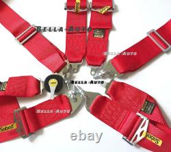 Universal Red Sabelt 4 Point Camlock Quick Release Racing Seat Belt Harness