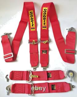 Universal Red Sabelt 4 Point Camlock Quick Release Racing Seat Belt Harness 3