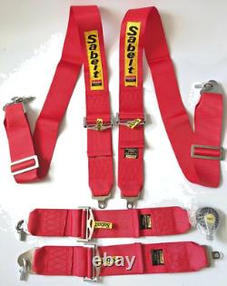 Universal Red Sabelt 4 Point Camlock Quick Release Racing Seat Belt Harness 3