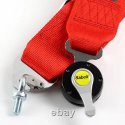 Universal Red Sabelt 4 Point Camlock Quick Release Racing Seat Belt Harness 3