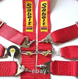 Universal Red Sabelt 4 Point Camlock Quick Release Racing Seat Belt Harness 3