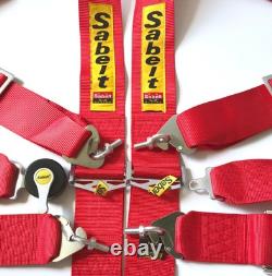 Universal Red Sabelt 4 Point Camlock Quick Release Racing Seat Belt Harness 3