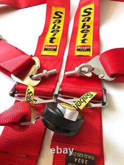 Universal Red Sabelt 4 Point Camlock Quick Release Racing Seat Belt Harness 3