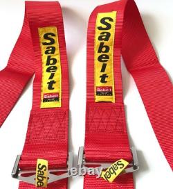 Universal Red Sabelt 4 Point Camlock Quick Release Racing Seat Belt Harness 3