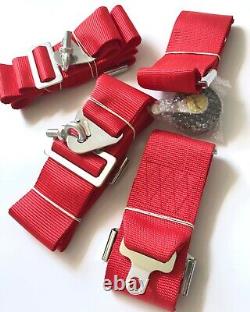 Universal Red Sabelt 4 Point Camlock Quick Release Racing Seat Belt Harness 3
