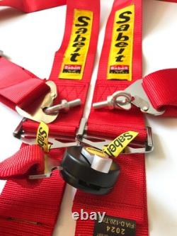 Universal Red Sabelt 4 Point Camlock Quick Release Racing Seat Belt Harness 3