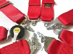 Universal Red Sabelt 4 Point Camlock Quick Release Racing Seat Belt Harness 3