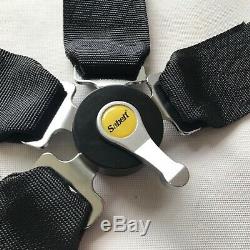 Universal Sabelt Black 4 Point Camlock Quick Release Seat Belt Harness 3W Racin