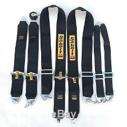 Universal Sabelt Black 6 Point Cam-lock Harness Quick Release Racing Seat Belt