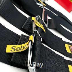 Universal Sabelt Black 6 Point Cam-lock Harness Quick Release Racing Seat Belt
