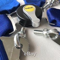 Universal Sabelt Blue 4 Point Camlock Quick Release Racing Seat Belt Harness 3W